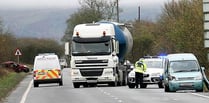 Car left hanging over ditch in A470 crash