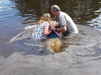 Baptisms in the Usk draw big crowds