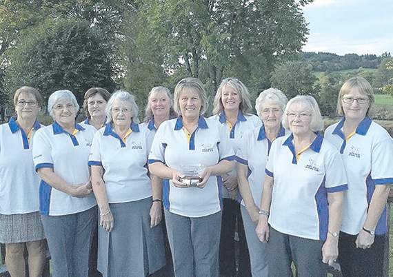 Builth Ladies celebrate winning the title