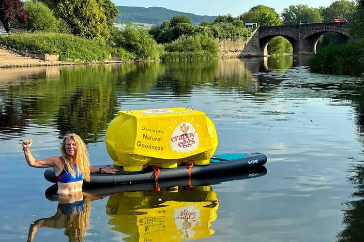 Angela Jones in the River Wye