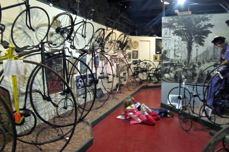 Interior of the National Cycle Museum in Llandrindod Wells           