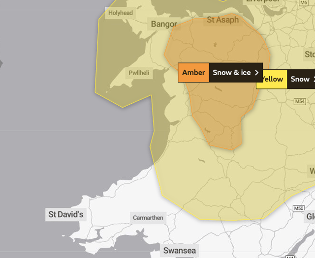 Amber weather warnings issued over North Powys