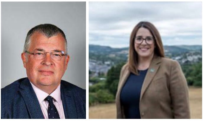 Cllr. Iain McIntosh (left) and MP Fay Jones (right)