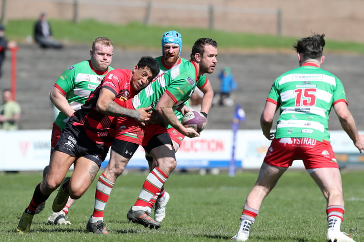 2022-23 Indigo Premiership

15.04.23 Aberavon v Llandovery

Llandoveryâs Adam Warren is tackled by Jay Baker