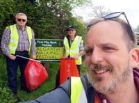 Council chairman joins litter pick ahead of Talgarth Walking Festival