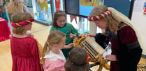 Ysgol Mynydd Du pupils dress up and feast like medieval royalty