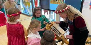 Ysgol Mynydd Du pupils dress up and feast like medieval royalty