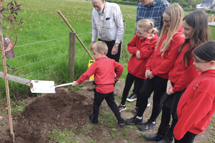 Seven trees planted in Vale of Grwyney to create new Jubilee Walk