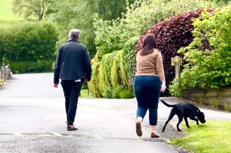 Managing director Glenn Jones shows Brecon and Radnor MP Fay Jones around the holiday park.