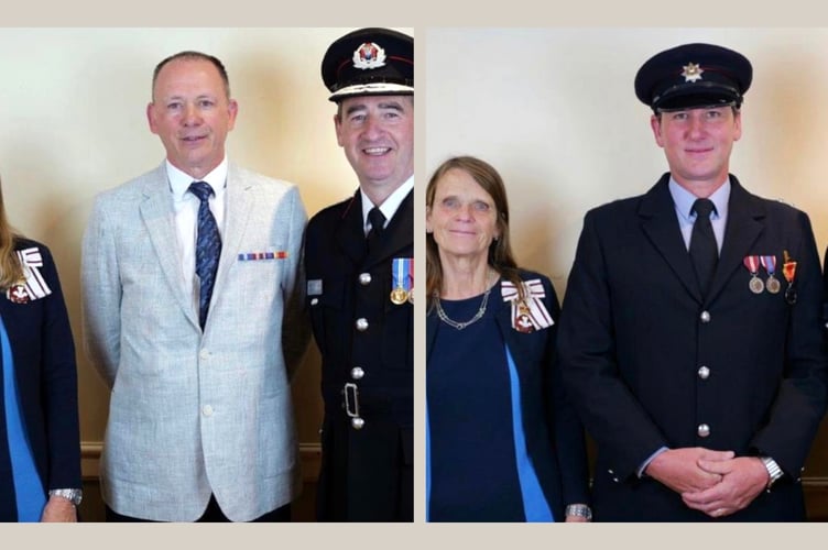 Brecon firefighters awarded medals for continuous long service