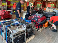 Welsh firefighters prepare rescue equipment for Ukraine relief efforts