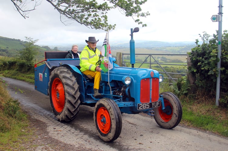 Jim and Sandra Davies of Llanwrtyd Wells with their Dexta.