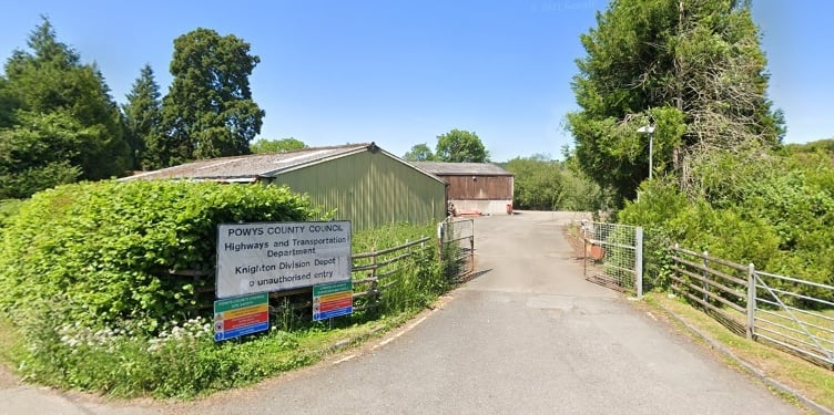 The former Powys County Council's depot off Mill lane, Presteigne.