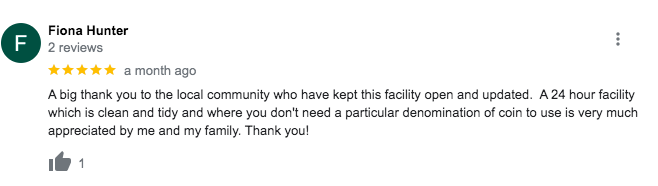 A google review for the Erwood toilets describe the renovation as clean and tidy