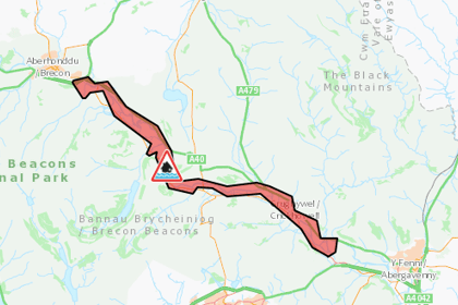 Flood warning issued from Brecon to Glangwryne 