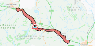 Flood warning issued from Brecon to Glangwryne 