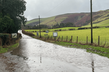 Floods reported in parts of Mid Wales