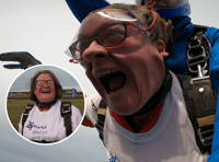 Volunteer achieves 'lifelong dream' in skydive for charity