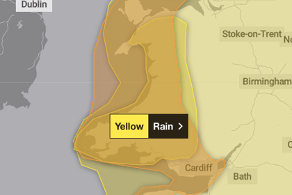 Met Office issues Amber weather warning over Powys for Storm Isha