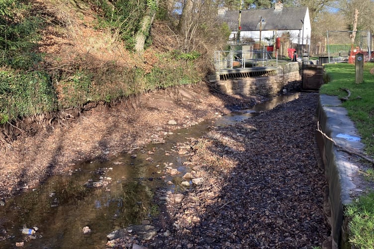 Drained canal at Brynich Lock 12 February 2024