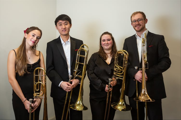 On Saturday 9th March, the Community Hall in New Radnor will resound to the sound of Pedwar Bones, a Cardiff-based quartet of undergraduates from the Royal Welsh College of Music and Drama’s wind department.