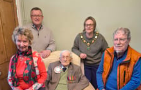 Left to Right - Josephine Rumsey; Cllr William Powell; Cllr Louise Elston-Reeves and Cllr Malcolm Dodds with Mr Gwynne front and centre.