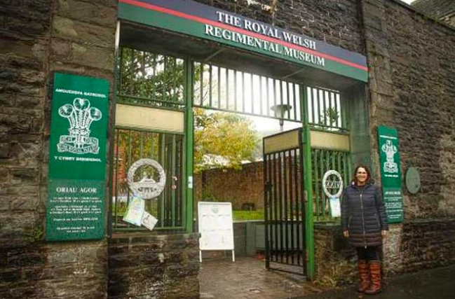 Fay Jones outside The Royal Welsh Regimental Museum in February 2021.