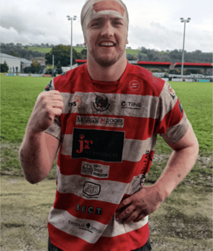 Llandovery skipper Jack Jones whose father Robin Jones and grandfather Brian Thomas played in WRU Cup Finals (photo Huw S Thomas)