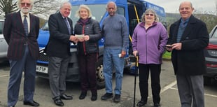 Freemasons ride in with £1300 donation for Hay Dial-a-Ride