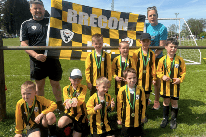 Brecon FC Juniors fly the flag for Powys in Hirwaun tournament