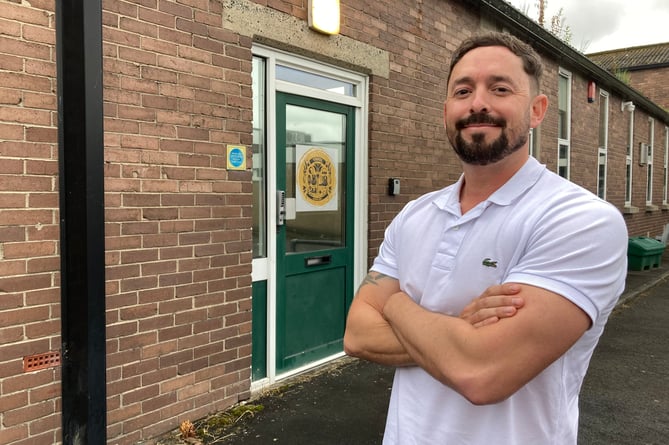 Ysgol Antur Cwm founder Gavin Lewis outside the school in Ystradgynlais