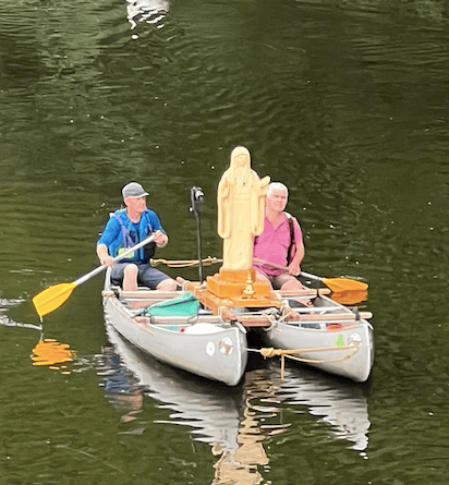 ‘Our Lady of the Waters' floating down the Wye back in 2022 