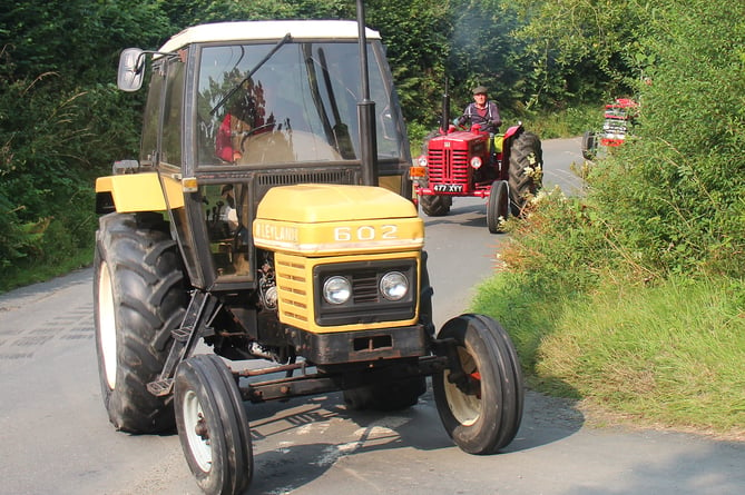 Dennis Davies, Leyland 602 leading the convoy of tractors