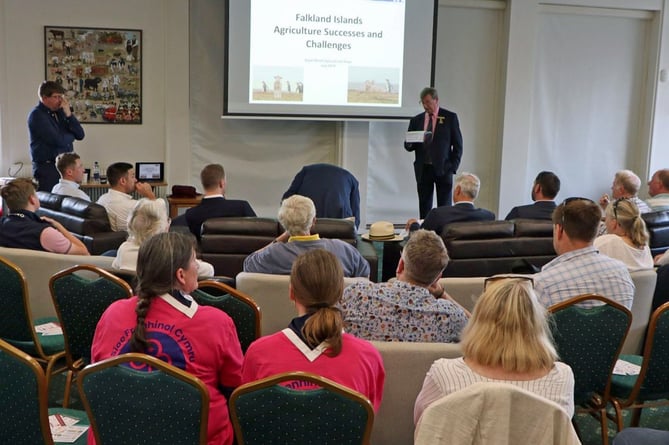 The Falkland Islands Government presentation at the International Pavilion during the 2024 Royal Welsh Show.