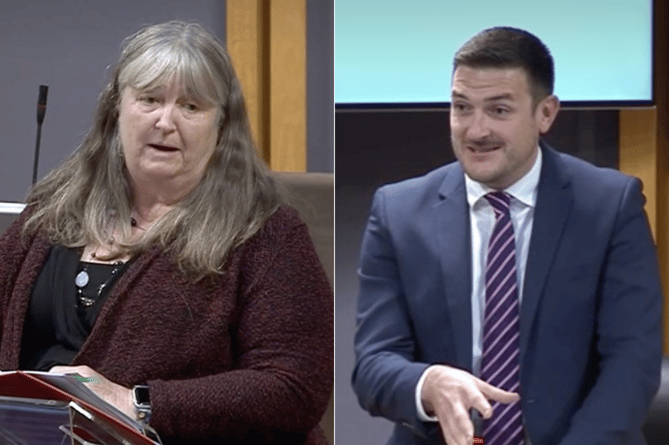 Julie James MS and James Evans MS in the Senedd