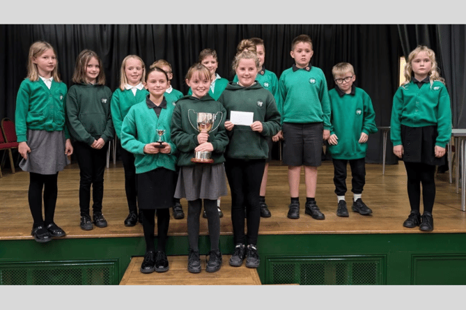 Builth Wells Primary School Choir - winners of the choir competition in the afternoon session