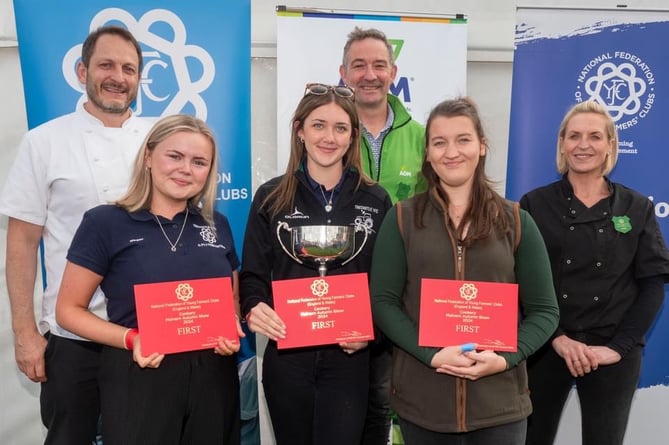 The winning team from Trecastle YFC of Isobel, Megan and Alys