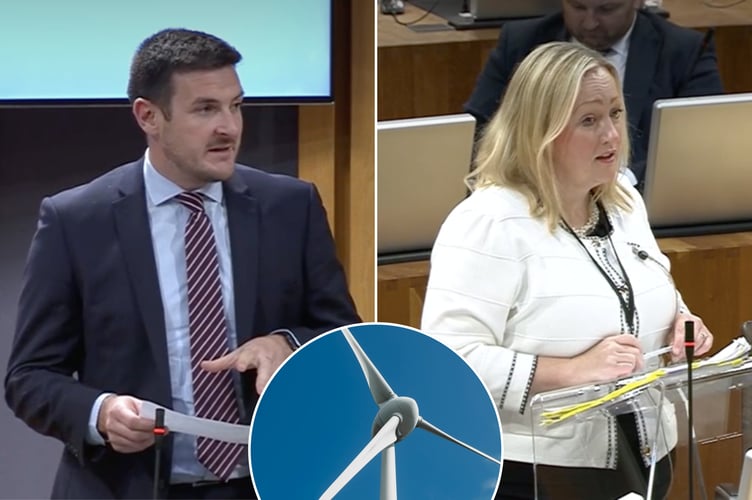 James Evans MS challenges Economy Secretary Rebecca Evans over wind turbines in Mid Wales