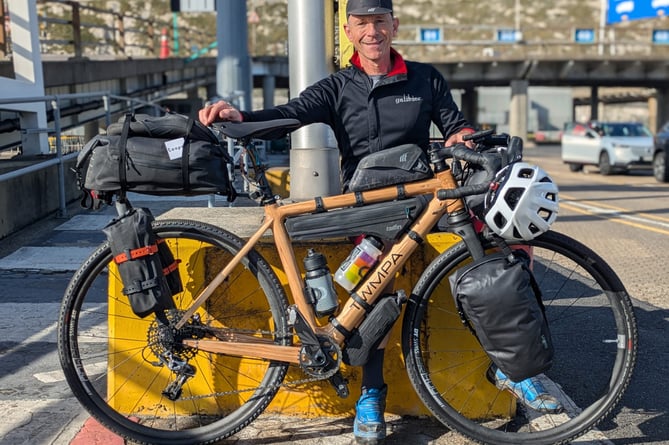 Andy Dix of Twmpa Cycles on the dock at Dover