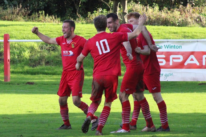 Corries celebrate following the goal