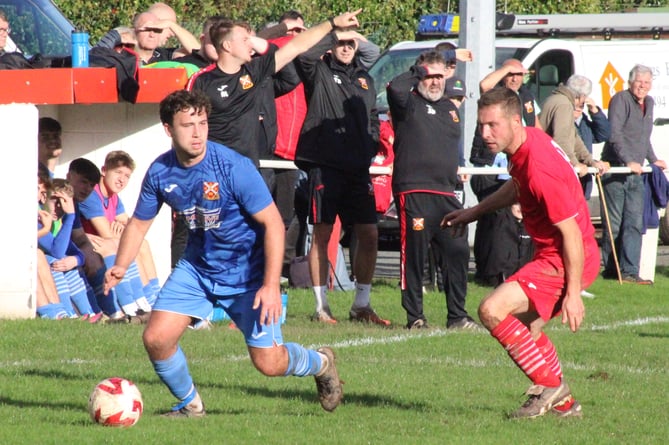 Abergavenny Town on the ball v Brecon Corries