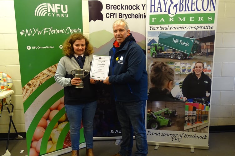 Cerys of Sennybridge YFC - Best Stock Judger 21 years and under