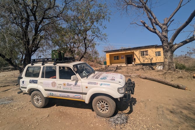 Outside a rural health clinic in Zambia