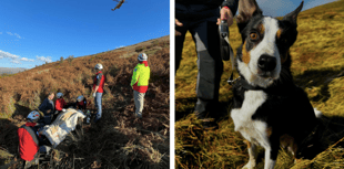 Dog and owner help notify rescue team of unwell walker