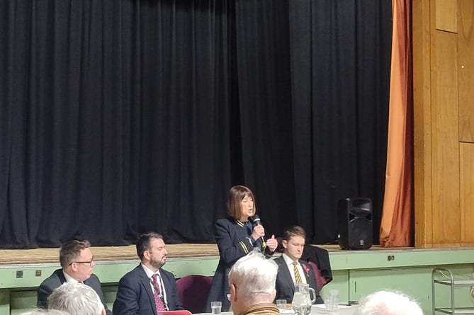 Jane Dodds MS addressing the Knighton meeting