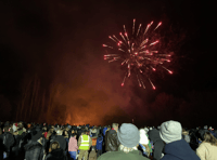 Watch: Brecon firework display lights up the sky at Dering Lines