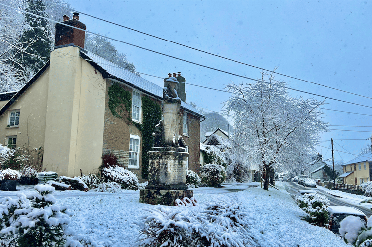 Snow falls in Powys 