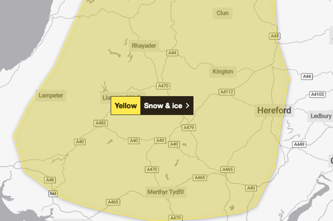 New weather warning - snow and ice