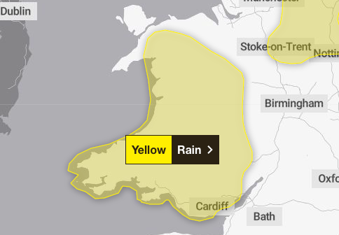 Met Office, Yellow rain weather warning: 23/11/2024