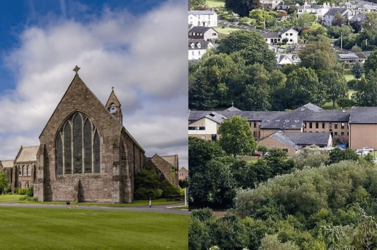 Left is Christ College Brecon and right is Crickhowell High School